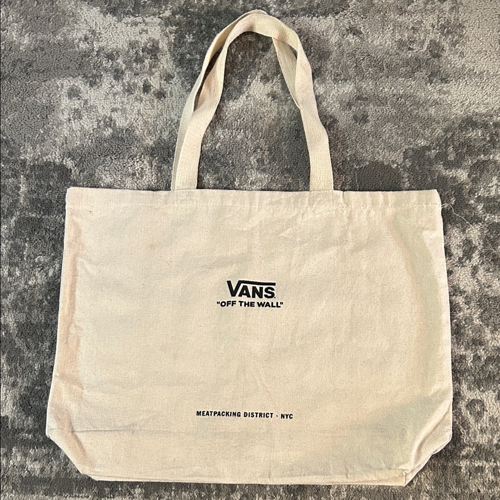 Vans “Off the Wall” Cream Canvas Tote from the Meatpacking District NYC